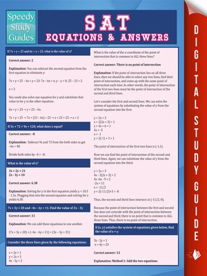 cover image of SAT Equations & Answers